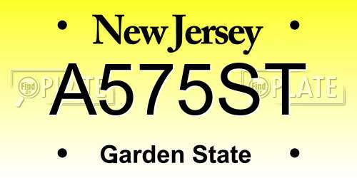 A575ST New Jersey License Plate