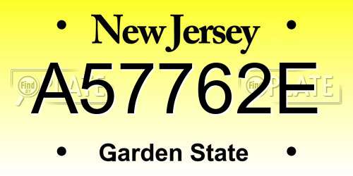 A57762E New Jersey License Plate