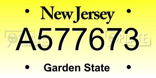 A577673 New Jersey License Plate