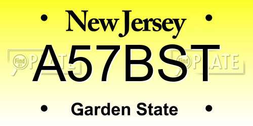 A57BST New Jersey License Plate