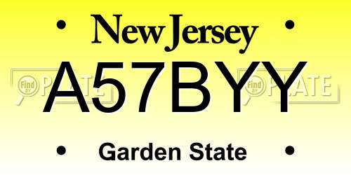 A57BYY New Jersey License Plate