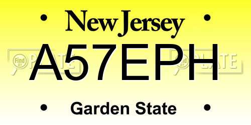 A57EPH New Jersey License Plate