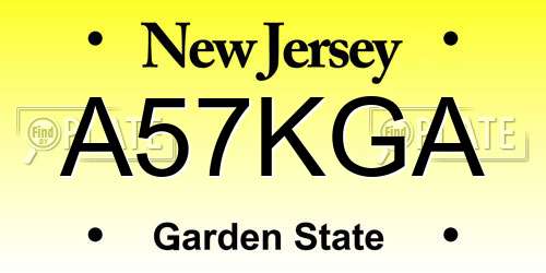 A57KGA New Jersey License Plate