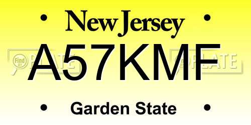 A57KMF New Jersey License Plate
