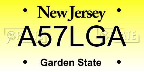 A57LGA New Jersey License Plate