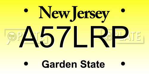 A57LRP New Jersey License Plate