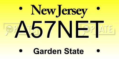A57NET New Jersey License Plate