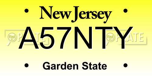 A57NTY New Jersey License Plate