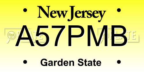 A57PMB New Jersey License Plate