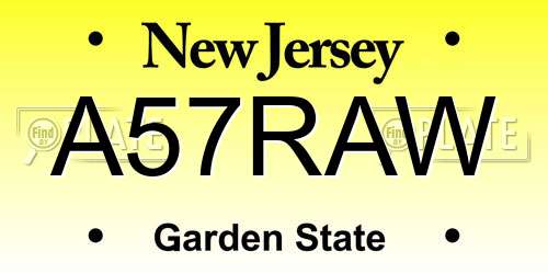 A57RAW New Jersey License Plate