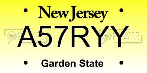 A57RYY New Jersey License Plate