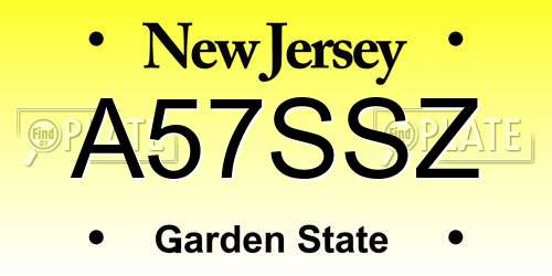 A57SSZ New Jersey License Plate