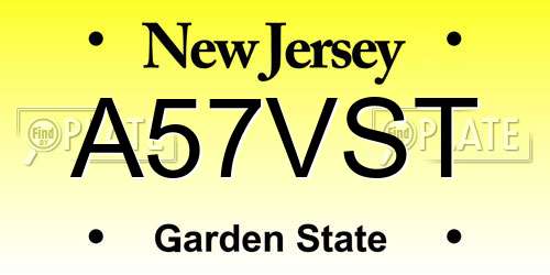 A57VST New Jersey License Plate