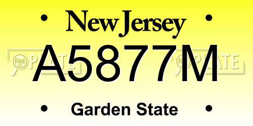 A5877M New Jersey License Plate