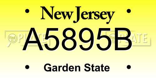 A5895B New Jersey License Plate