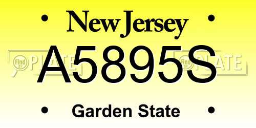 A5895S New Jersey License Plate