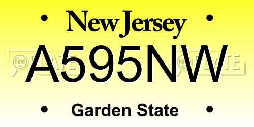 A595NW New Jersey License Plate
