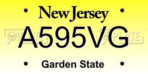 A595VG New Jersey License Plate