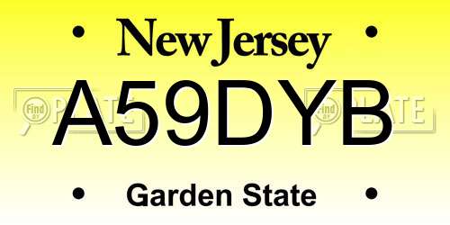 A59DYB New Jersey License Plate