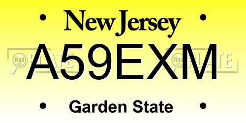 A59EXM New Jersey License Plate