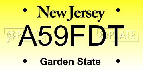 A59FDT New Jersey License Plate