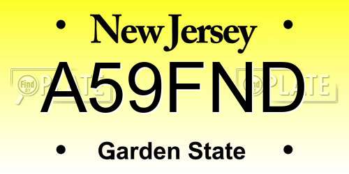 A59FND New Jersey License Plate