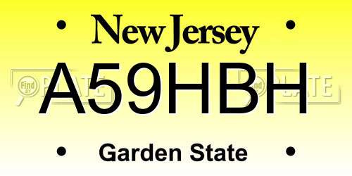 A59HBH New Jersey License Plate