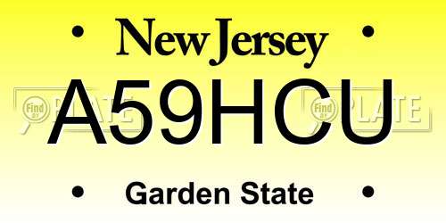 A59HCU New Jersey License Plate
