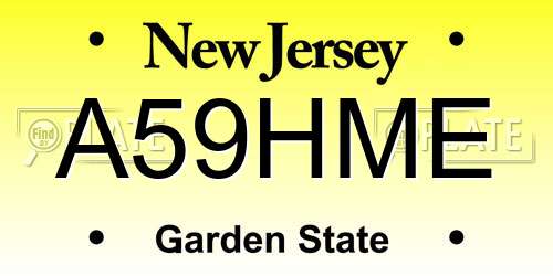 A59HME New Jersey License Plate