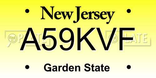 A59KVF New Jersey License Plate