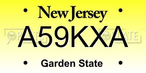 A59KXA New Jersey License Plate