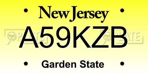 A59KZB New Jersey License Plate