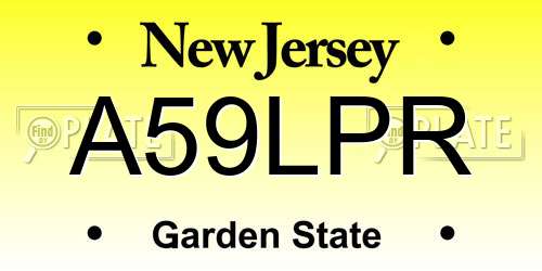 A59LPR New Jersey License Plate