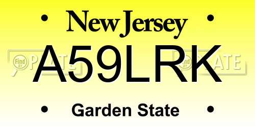 A59LRK New Jersey License Plate
