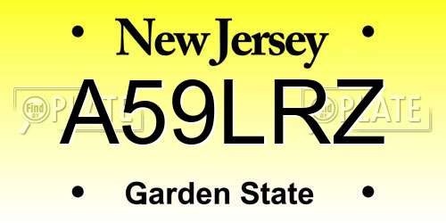 A59LRZ New Jersey License Plate