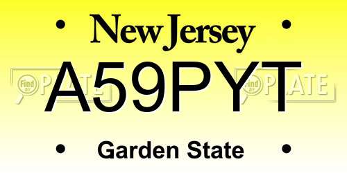 A59PYT New Jersey License Plate