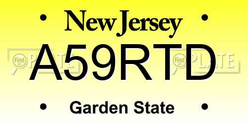 A59RTD New Jersey License Plate