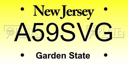 A59SVG New Jersey License Plate