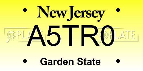A5TR0 New Jersey License Plate