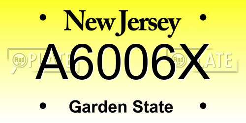 A6006X New Jersey License Plate
