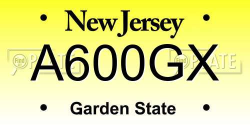 A600GX New Jersey License Plate