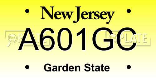 A601GC New Jersey License Plate