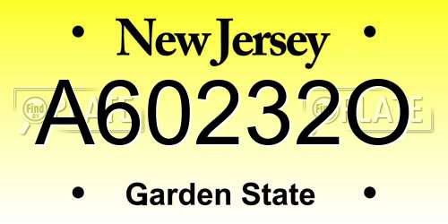 A60232O New Jersey License Plate