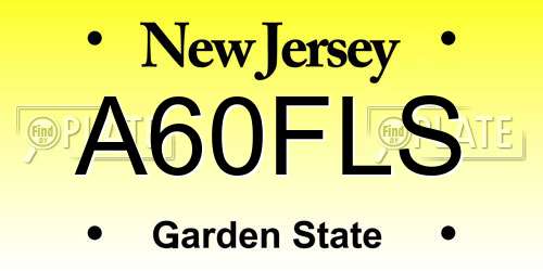 A60FLS New Jersey License Plate