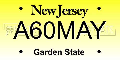 A60MAY New Jersey License Plate