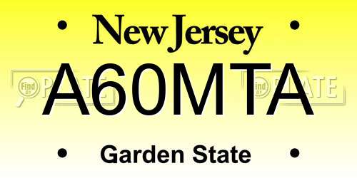 A60MTA New Jersey License Plate