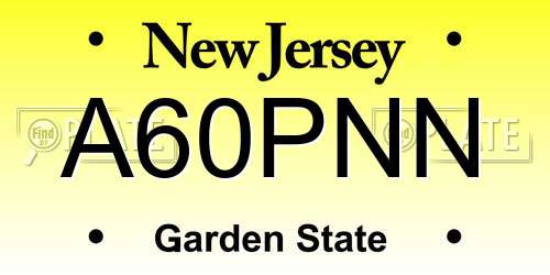 A60PNN New Jersey License Plate
