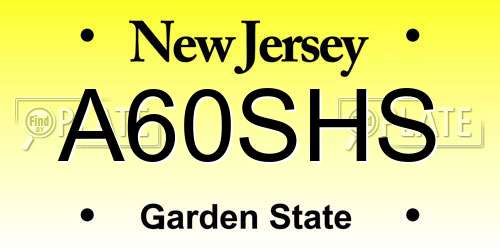 A60SHS New Jersey License Plate