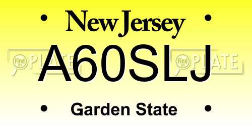 A60SLJ New Jersey License Plate