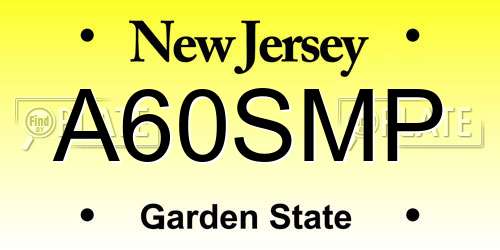 A60SMP New Jersey License Plate